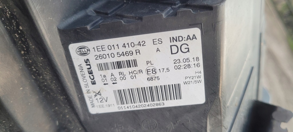 фото №12, Renault trafic iii лампа передняя правая фара правый