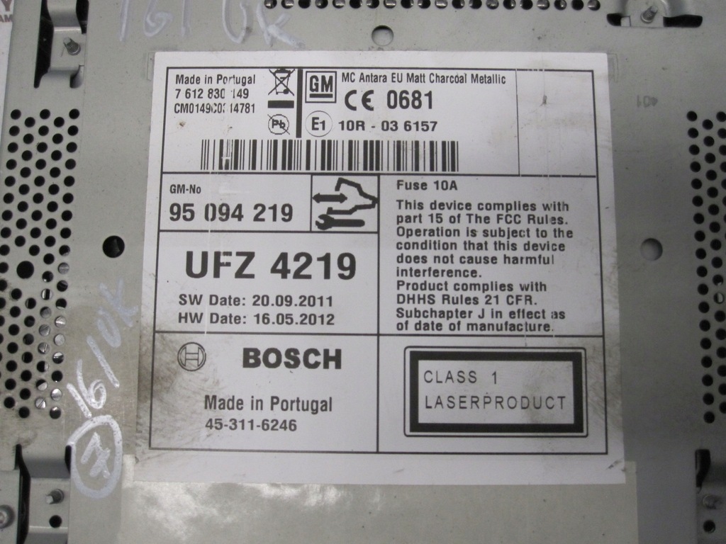 фото №7, Opel antara lift 12r радио cd экран дисплей 95094219 7612830149