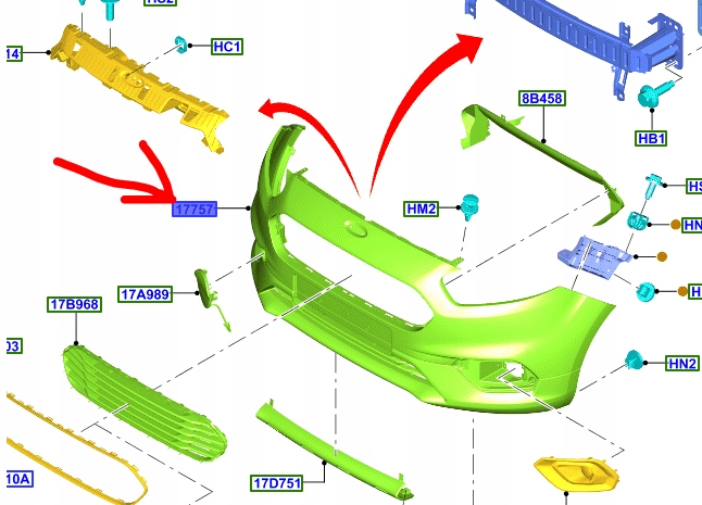 фото №1, Бампер передний ford transit courier 2018-2023