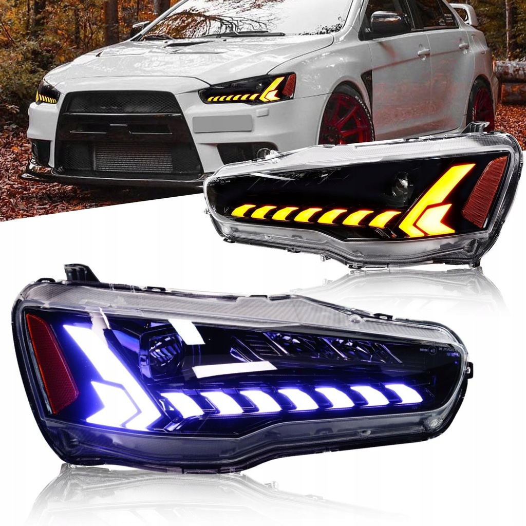 фото №1, Фары автомобильные full led do фары mitsubishi lancer ex 2008-2020 refit