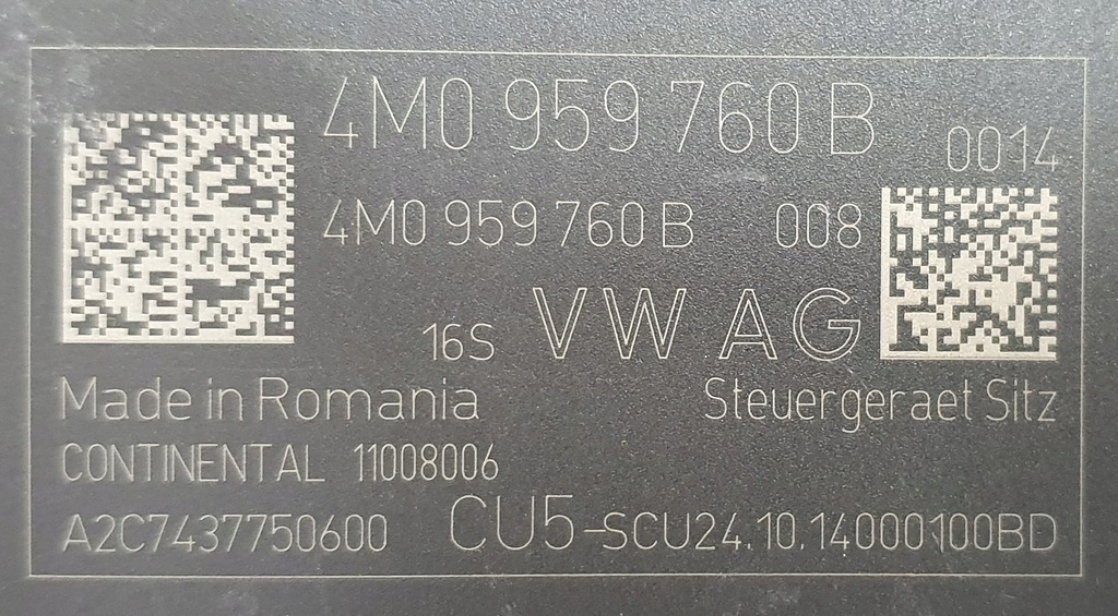 фото №6, Блок керування пам'ять сидіння audi a4 a5 8w 4m0959760b