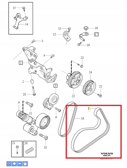 фото №3, Ремінь клиновий wielorowkory volvo xc60 i 2009-2017r