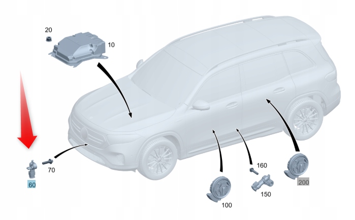 Купить Датчик столкновение mercedes оригинальный номер a1679052401