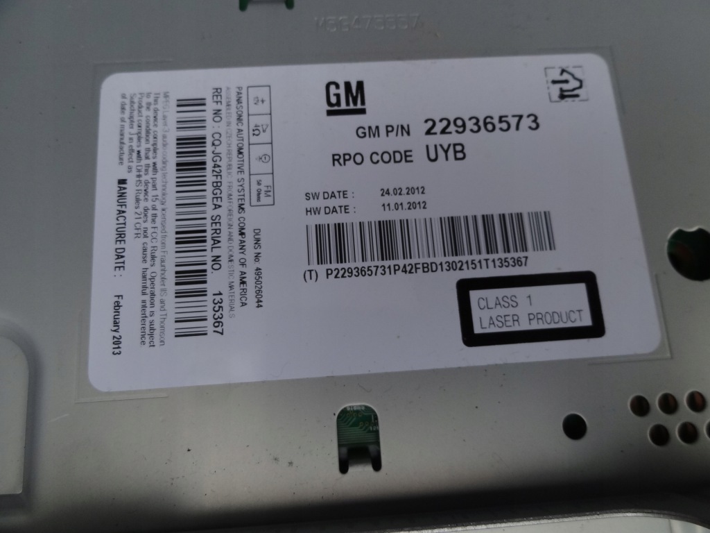 фото №6, Opel zafira c 2013 радіо панель cd aux 22936573 org