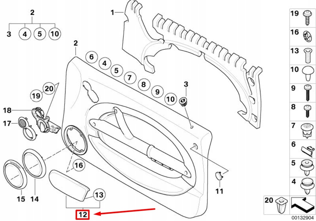 фото №6, Mini cooper r50, r53 передняя часть door armrest 7074437 51417074437