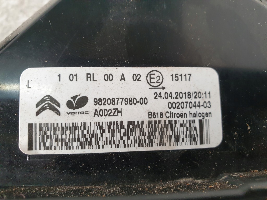 Фара передня ліва денна led citroen c3 3 Оригінал