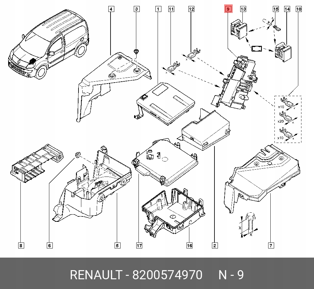 фото №10, Master iii 3 movano b kangoo ii nowa коробка модуль предохранителей оригинал