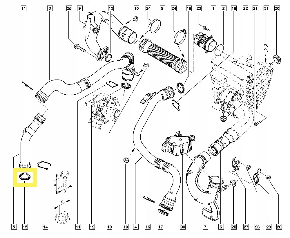 фото №3, Ущільнювальне кільце труби turbo renault fluence megane scenic grand scenic 1.5 7701071157