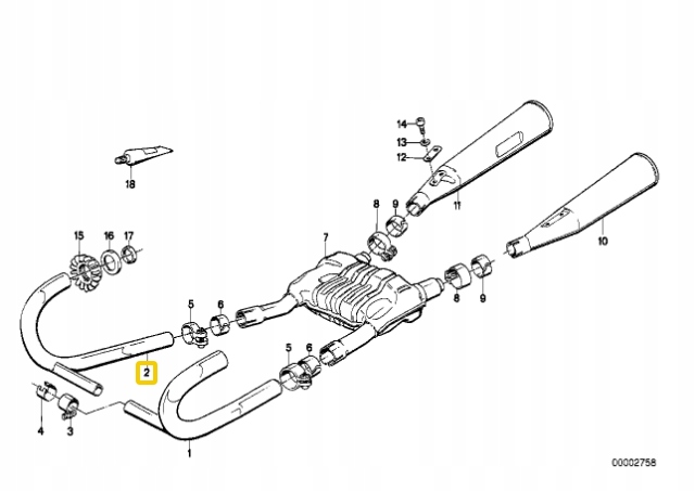 фото №1, Випускний гасник правий bmw r 65 r 80 оригінальний 18111452182