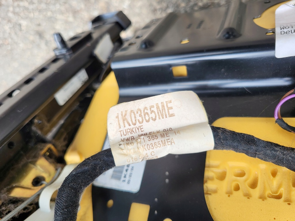 фото №12, Правий сидіння підігріваємий модуль кліпса подушка безпеки подушка vw golf v 1k оригінальний номер eu