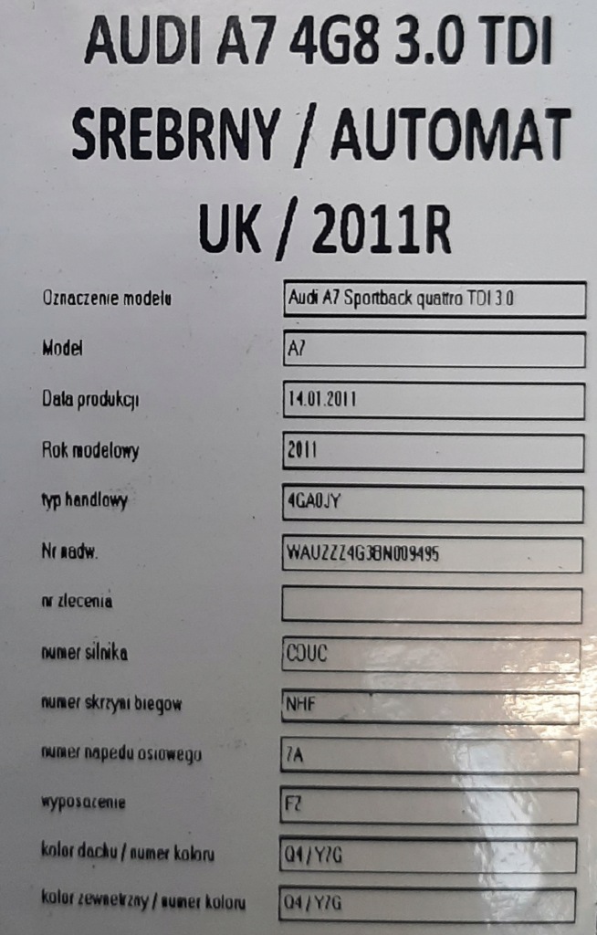 фото №12, Audi a7 sportback 3.0 tdi 2010- двигун cduc kompletny