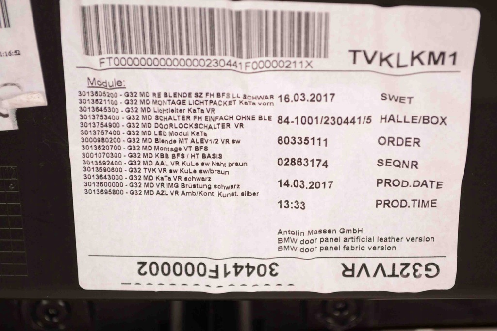 фото №9, Обшивка передних правых дверь bmw 6 gran turismo g32 7416876 10010735