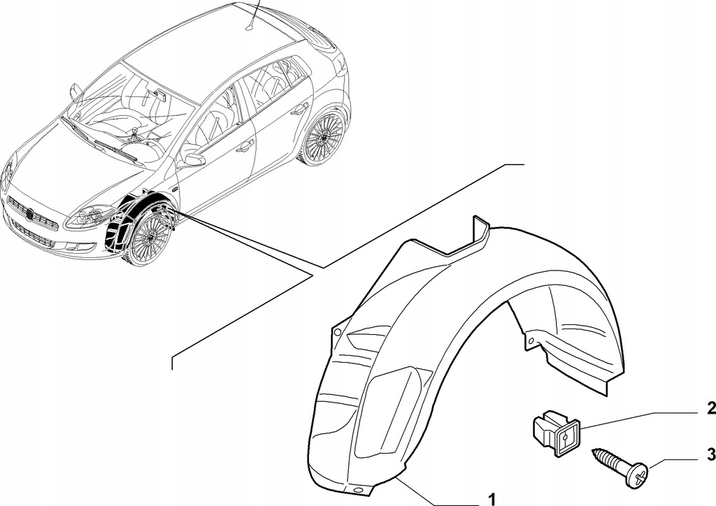 фото №15, Fiat bravo ii подкрылок левый левая передние перед 51757498 51818178