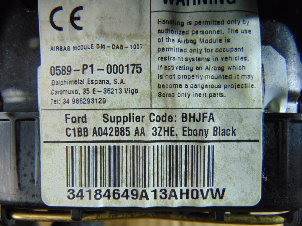 фото №12, Подушка водителя подушка безопасности ford fiesta mk7 lift ecosort mk2