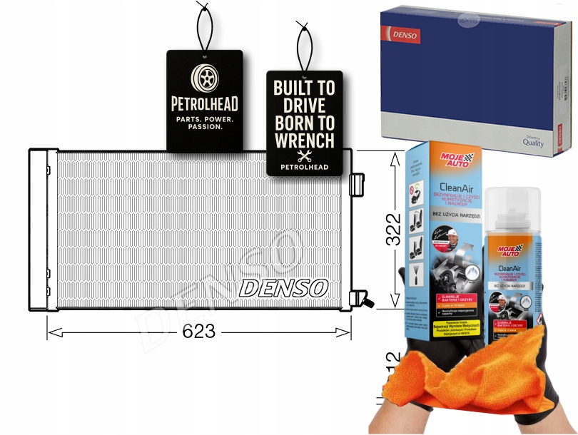 фото №1, Конденсатор кондиціонера jaguar f-pace 2.0 02.17- denso #petrolhead pro+ kit9