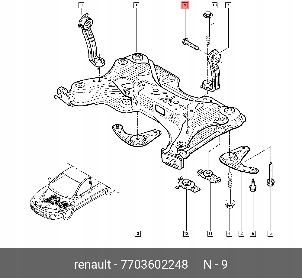 фото №2, Болт do тяга задняя renault espace 7703602248