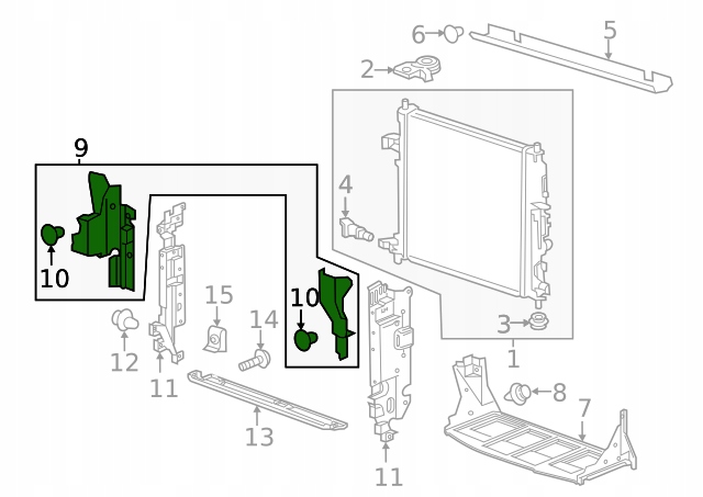 фото №6, 2019-2023 camaro ss 6.2 воздуховод воздуха впуск радиатора направляющая