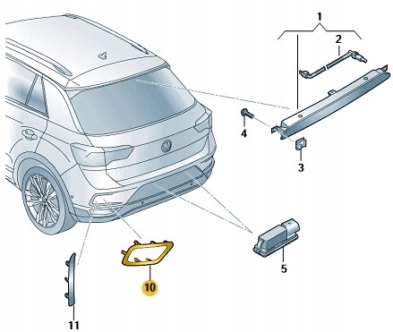 фото №3, Отражатель бампера задняя правый vw t-roc fl 2022-