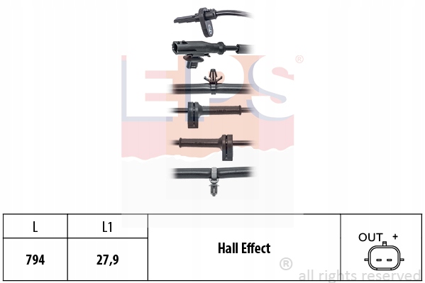 фото №1, Датчик, швидкість обертова колеса eps 1.960.213