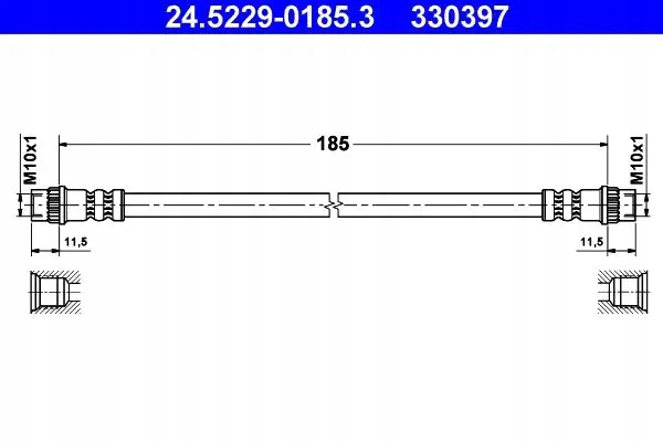 Шланг тормозной гибкий задний  24.5229-0185.3 Цена