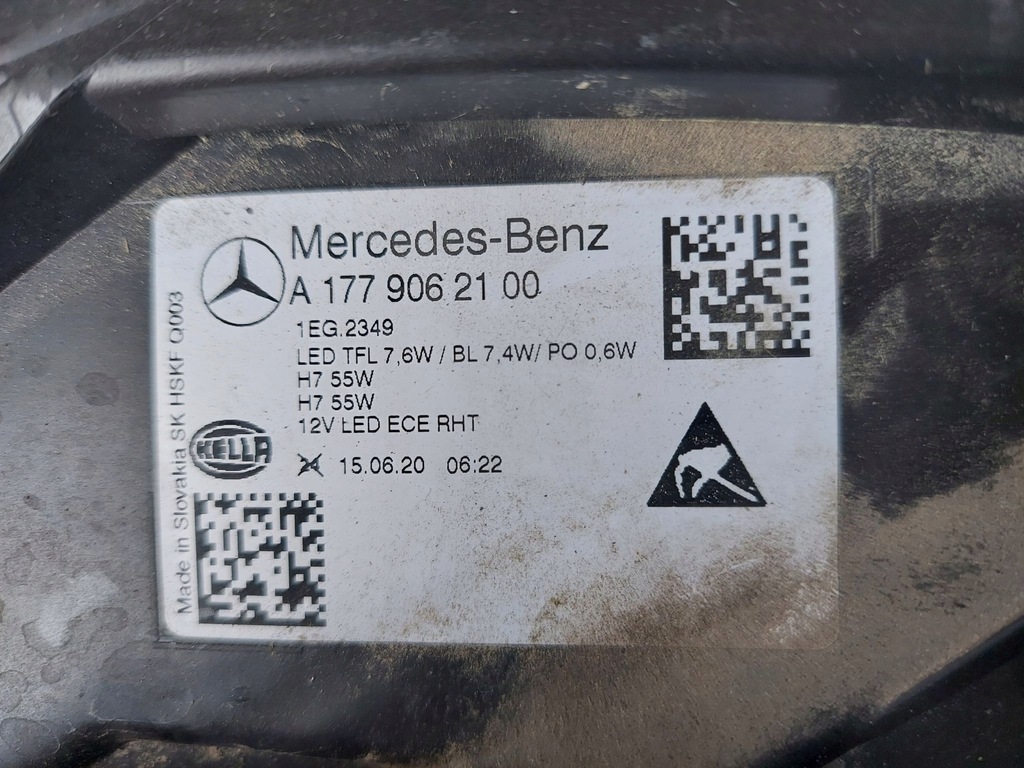 фото №9, Mercedes a klasa w177 лампа ліва перед звичайна h7