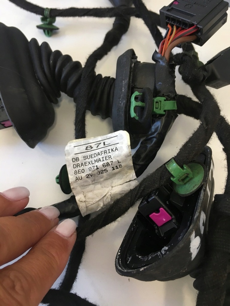 фото №11, Електропроводка двері перед задня audi a4 b7 europa 8e0971687l 8e1971029af