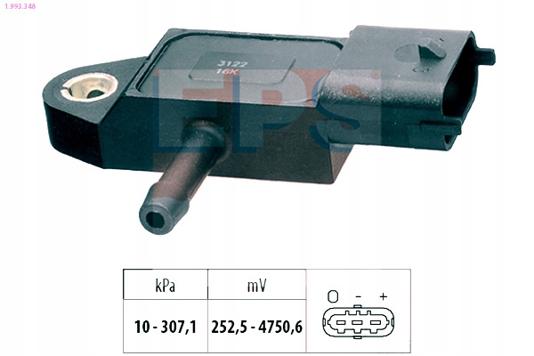фото №2, Eps 1.993.348 датчик, давление выхлопных газов