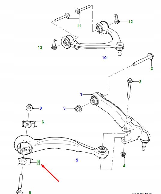 фото №1, Jaguar i-pace x590 передняя часть управление arm передняя часть clip t4k4635 original