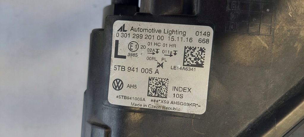 фото №9, Vw touran lift 15- лампа передняя левая перед левый europa 5tb941005a