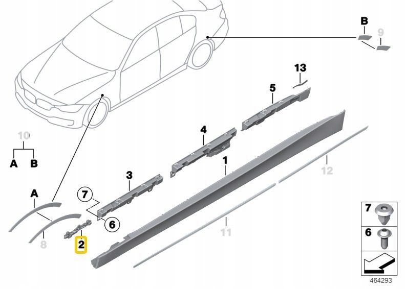 Кронштейн кронштейн захист поріг ліве bmw f30 f31 Ціна