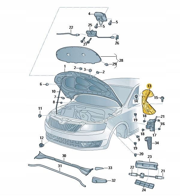 фото №2, Петля капот перед лівий skoda rapid seat toledo