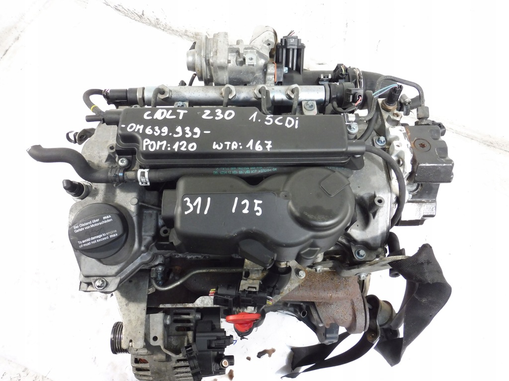 фото №9, Двигун блок двигуна om 639.939 насос форсунки turbo mitsubishi colt z30 1.5 di-d