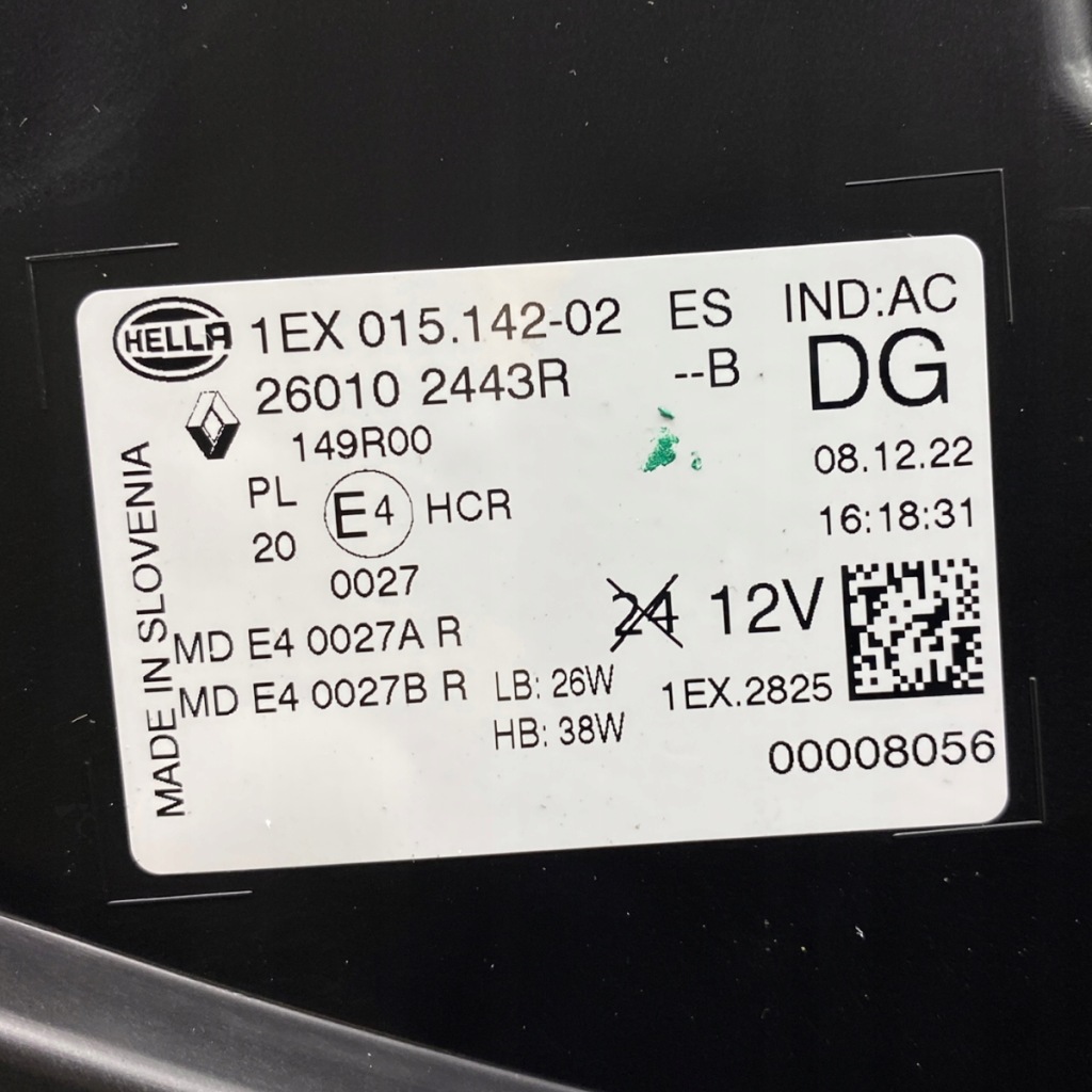 Нова оригінальний номер фара праві перед renault megane ev e-tech 260102443r Зі Шроту