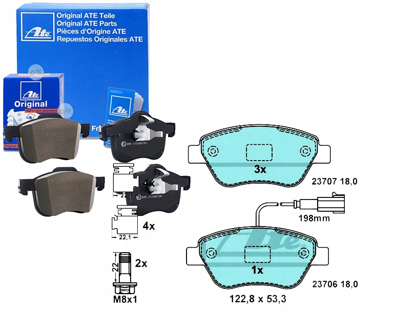 фото №1, Ate гальмівні колодки гальмівні керамічні alfa romeo mito fi