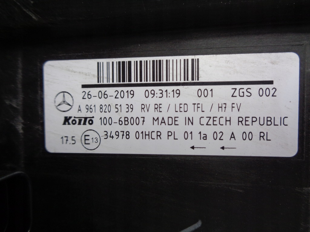 фото №7, Лампа права фара mercedes actros mp4 w960 led