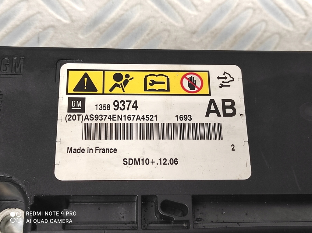 фото №3, Датчик модуль подушка безпеки opel meriva ii b