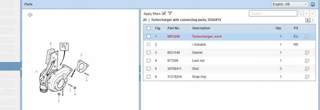 фото №6, Volvo v70 2002 повний турбонагнітача