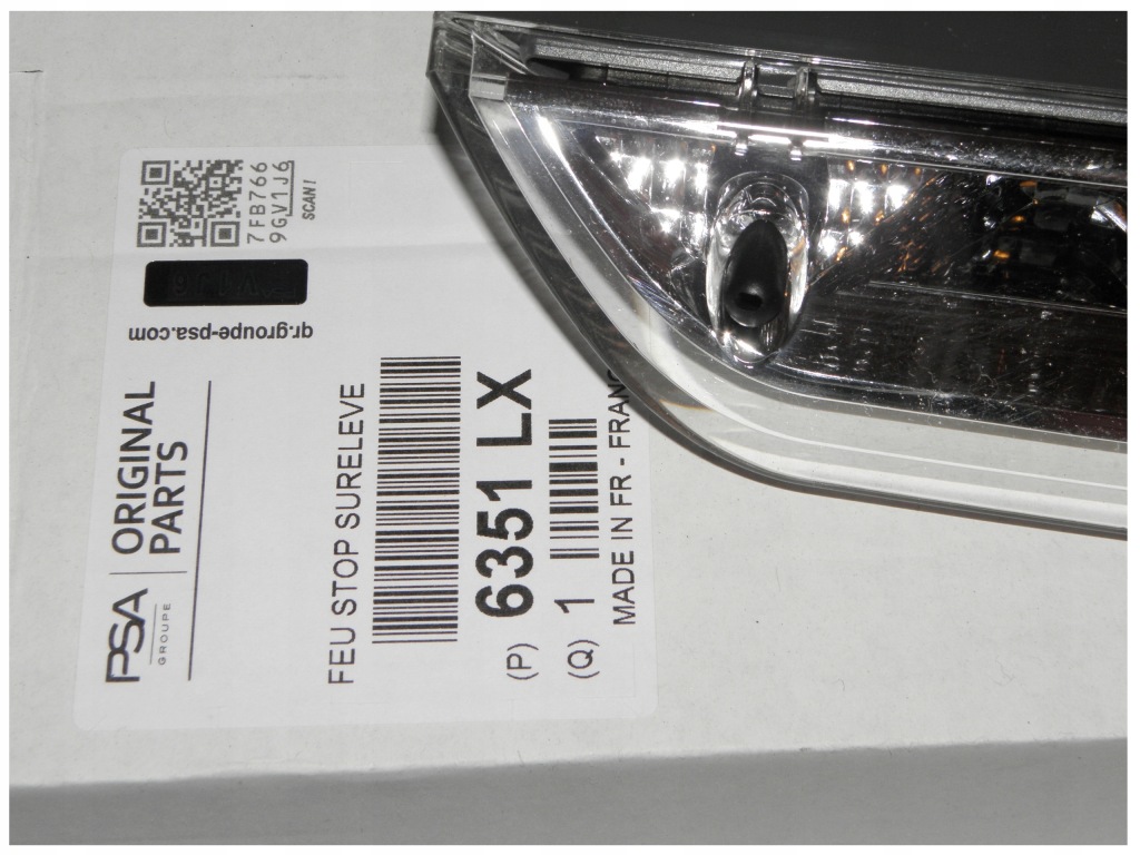 Фара стоп третье  фонарь  стоп-сигнал peugeot 308 508 Оригинал