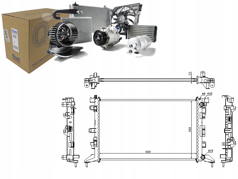 Купить Радиатор двигателя nissens 180068n 314420 rta2425 r