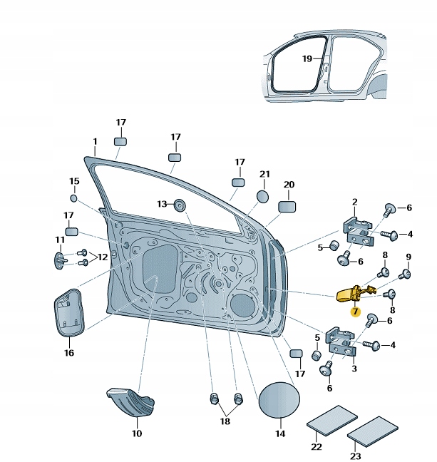фото №1, Ограничитель дверь перед skoda rapid 5ja837249d
