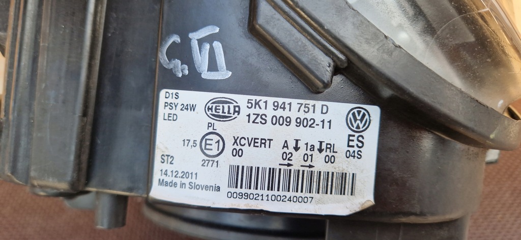 фото №12, Vw golf vi bi-xenon лампа передня ліва