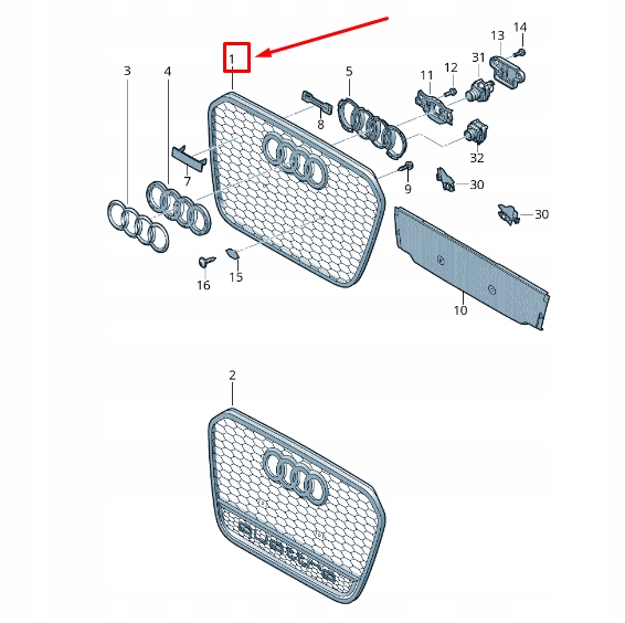 фото №1, Audi a7 sportback 4g радіатор решітка 4g8853651l1l1 4g8853651l 1l1