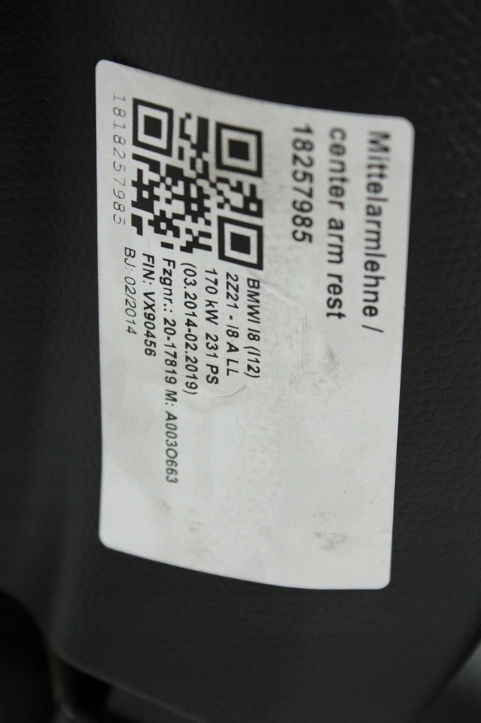 фото №15, Сидіння заднє сидіння тунель середній салон elfenbeinweiss bmw i8 i12 lhd