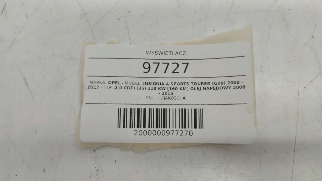 фото №2, Дисплей радіо opel insignia a 2013 95196687