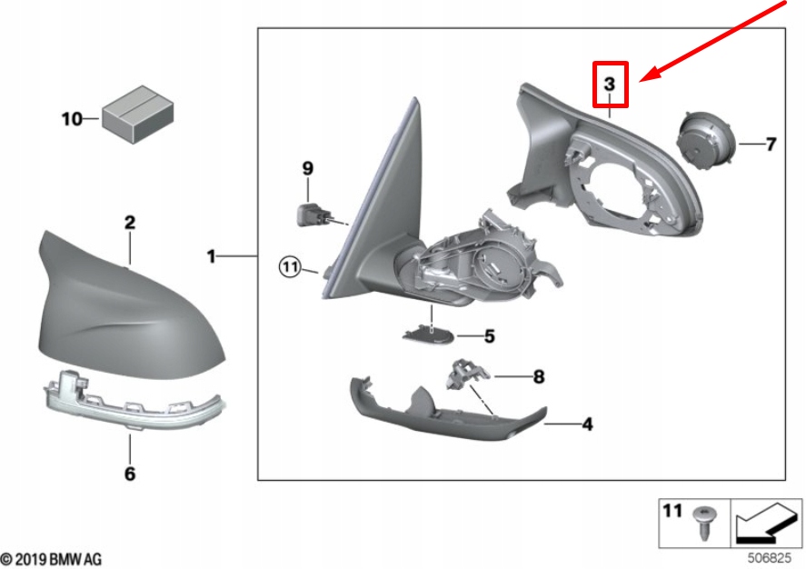 Bmw x4 f98 рама опорный зеркало передний левого 8071003 51168071003 Цена