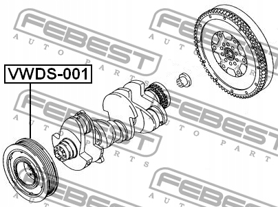Febest vwds-001 шкив, wał коленчатый Недорого