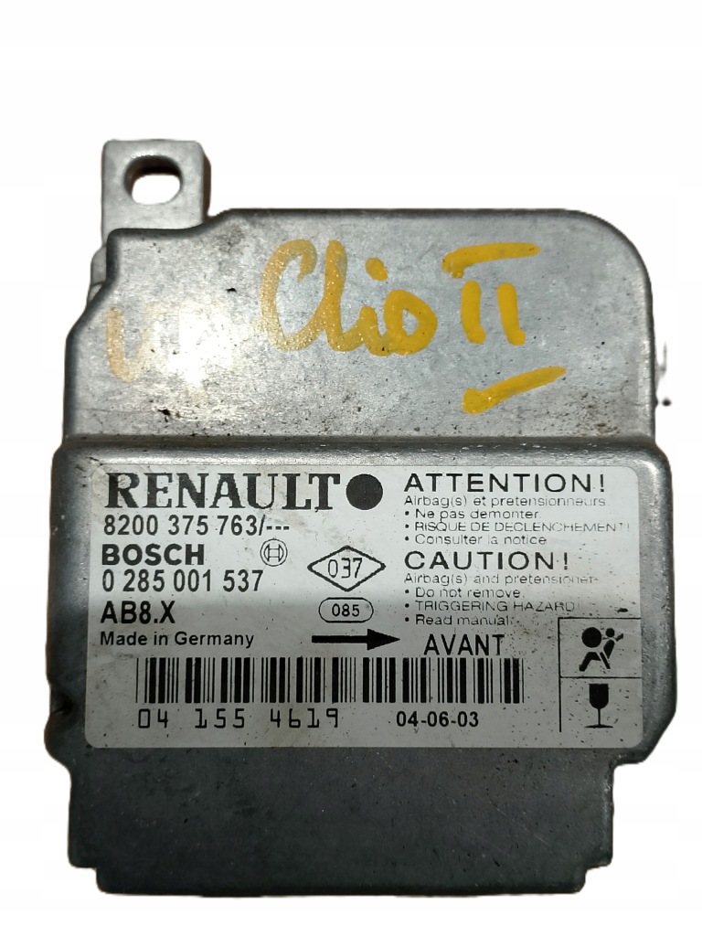 Купить Renault clio 2 модуль блок управления датчик подушка безопасности bosch 0285001537