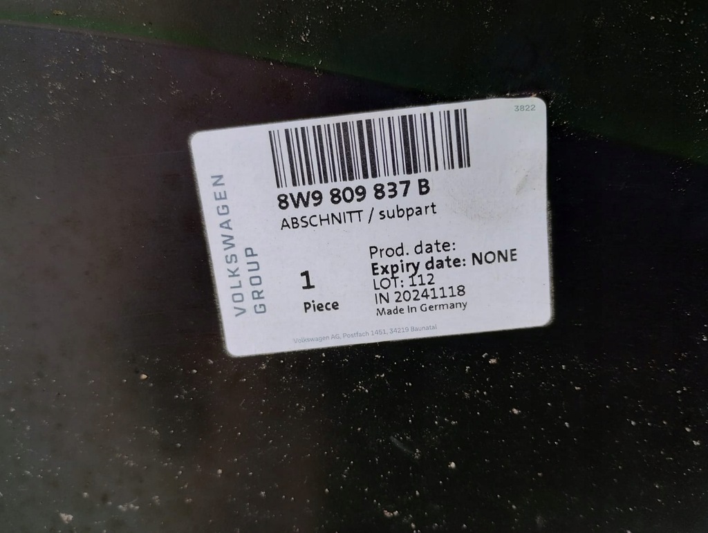 фото №9, Крыло левый задняя audi a4 b9 rs4 8w 8w9809837b оригинал новый giełda poznań