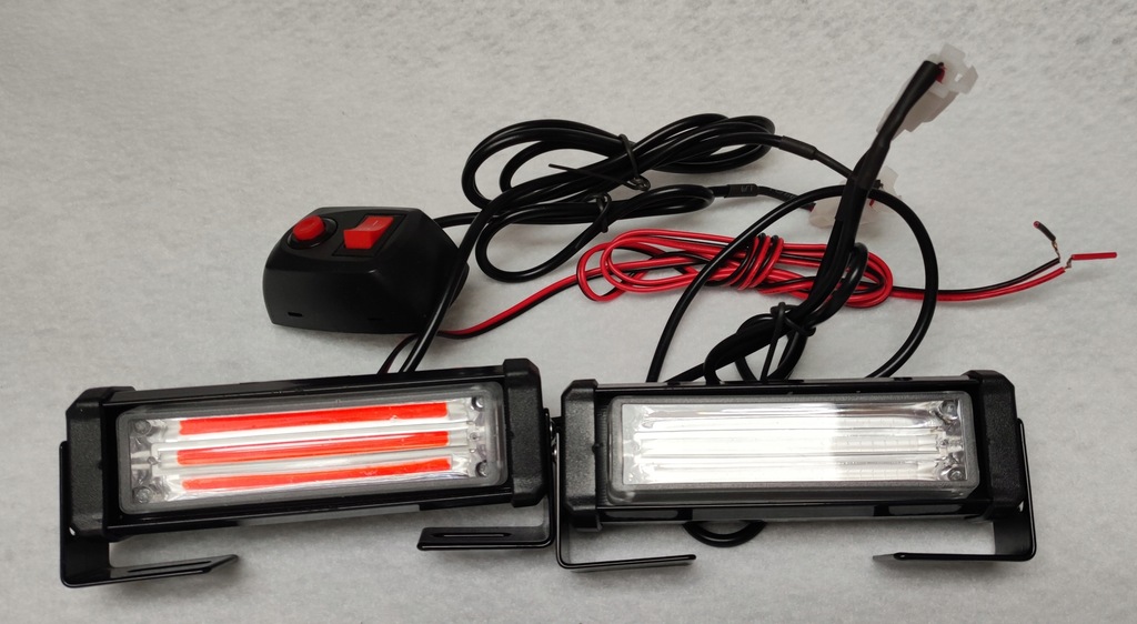 фото №8, Лампа błyskowa stroboskop красный niebieski 2szt набор 2 лампы блок управления