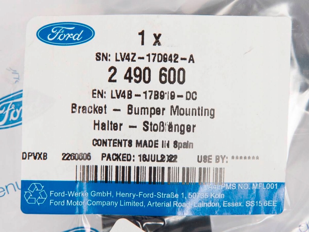 фото №13, Кронштейн левый бампера задняя ford kuga mk3 2020- 2490600 _ lv4b-17b919-dc